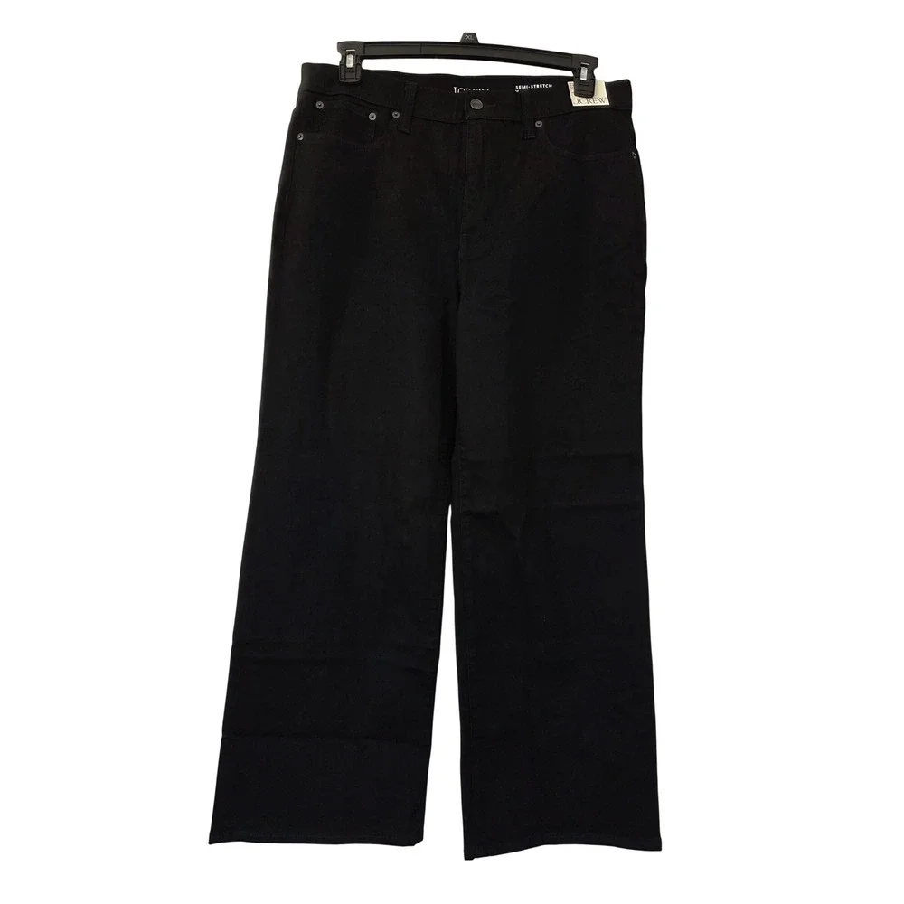 J. Crew‎ Slim Wide Jeans High Rise Womens 31 Black NWT $148 CN277